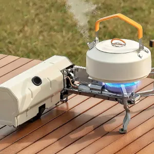 وعاء صغير خفيف الوزن قابل للطي ومحمول بوقود للتخييم Small Lightweight Outdoor Folding Portable Butane Fuel Camping Stove
