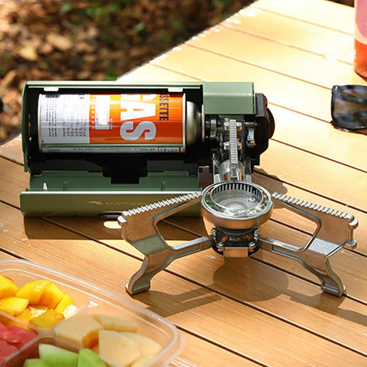 وعاء صغير خفيف الوزن قابل للطي ومحمول بوقود للتخييم Small Lightweight Outdoor Folding Portable Butane Fuel Camping Stove
