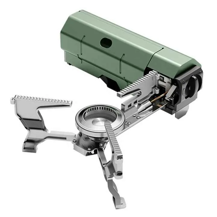 وعاء صغير خفيف الوزن قابل للطي ومحمول بوقود للتخييم Small Lightweight Outdoor Folding Portable Butane Fuel Camping Stove