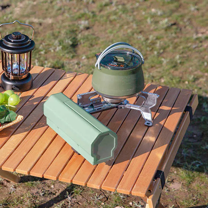 وعاء صغير خفيف الوزن قابل للطي ومحمول بوقود للتخييم Small Lightweight Outdoor Folding Portable Butane Fuel Camping Stove