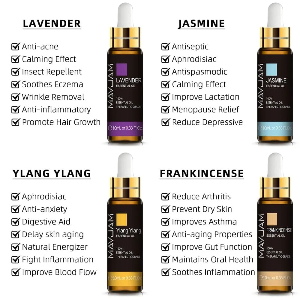 10ml Pure Plant Essential Oil for Humidifier Diffusers Mint Lavender Tea Tree