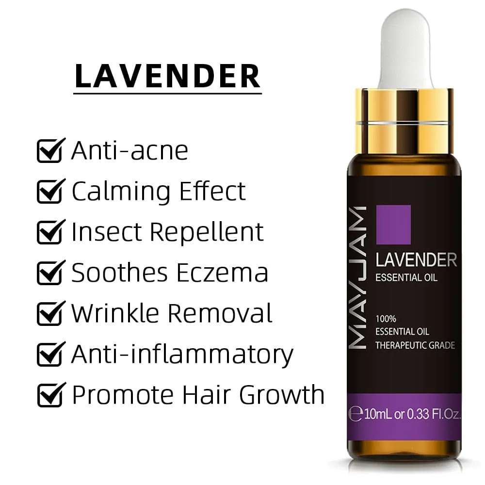 10ml Pure Plant Essential Oil for Humidifier Diffusers Mint Lavender Tea Tree
