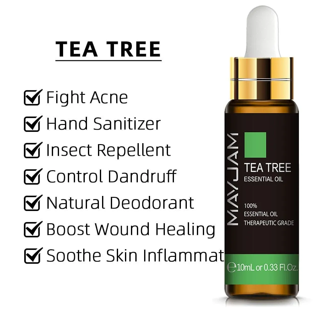 10ml Pure Plant Essential Oil for Humidifier Diffusers Mint Lavender Tea Tree