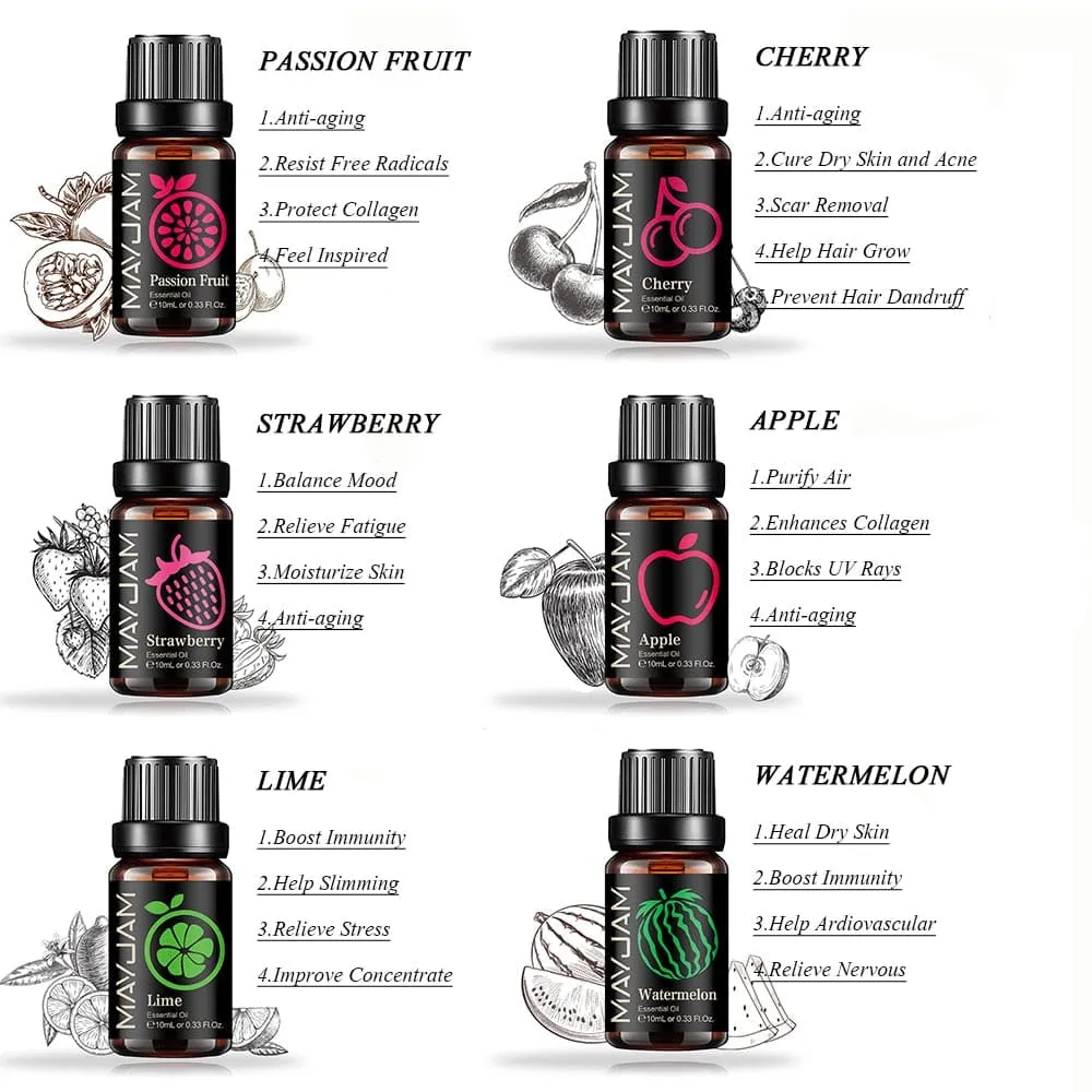 10ml Pure Watermelon Fragrance Oil Diffuser Strawberry Pineapple Mango Cherry