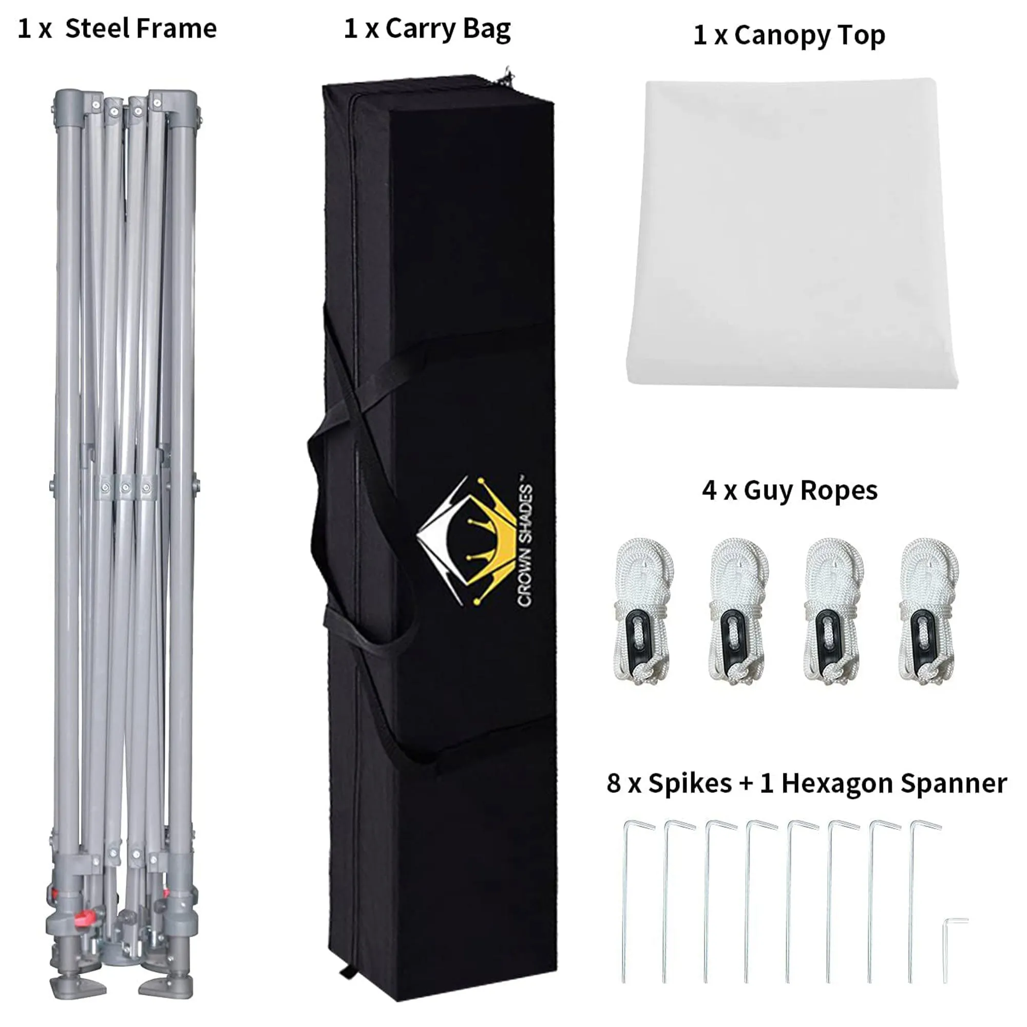 11' x 11' Base 9' x 9' Top Instant Pop Up Canopy w/Carry Bag, White (Open Box)