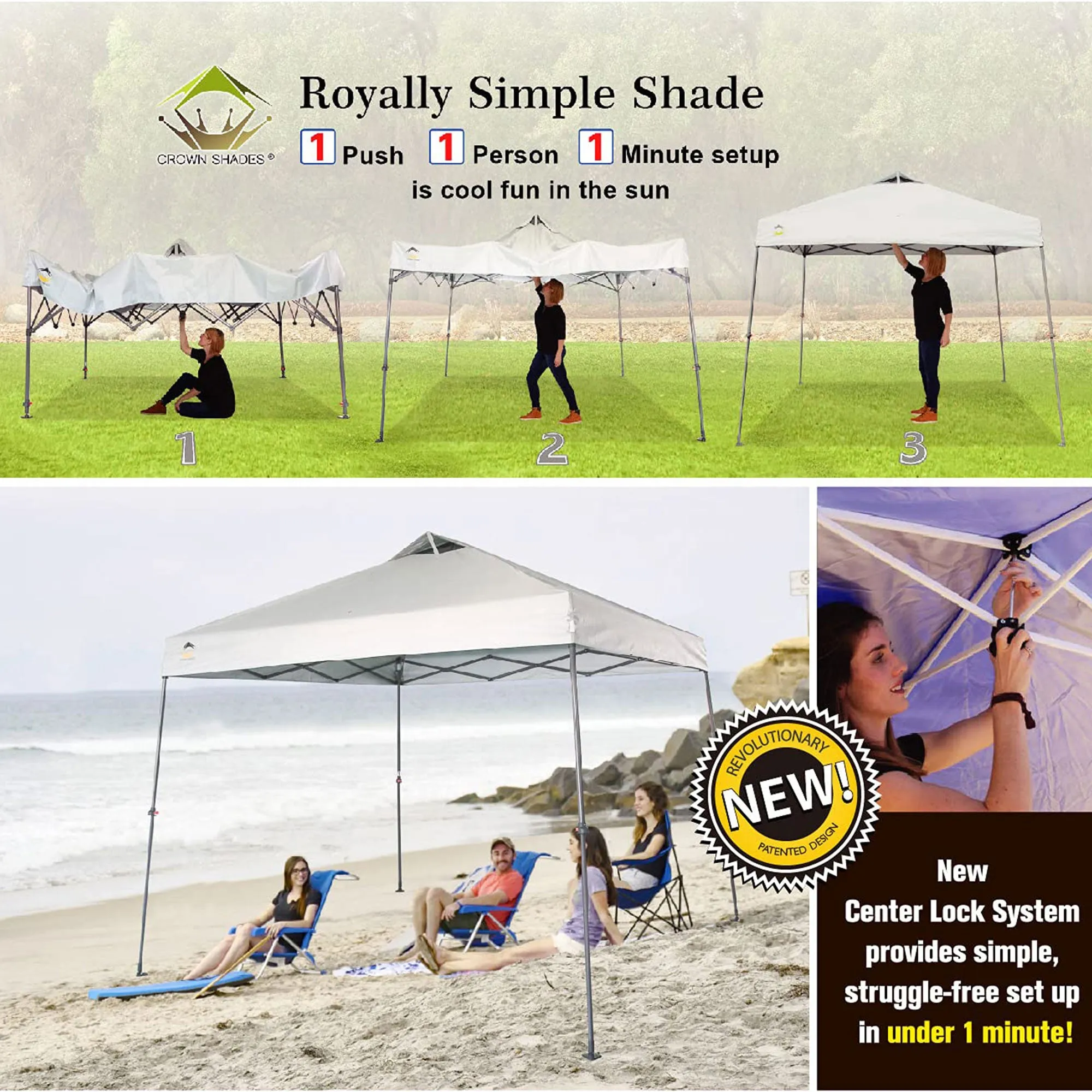 11' x 11' Base 9' x 9' Top Instant Pop Up Canopy w/Carry Bag, White (Open Box)