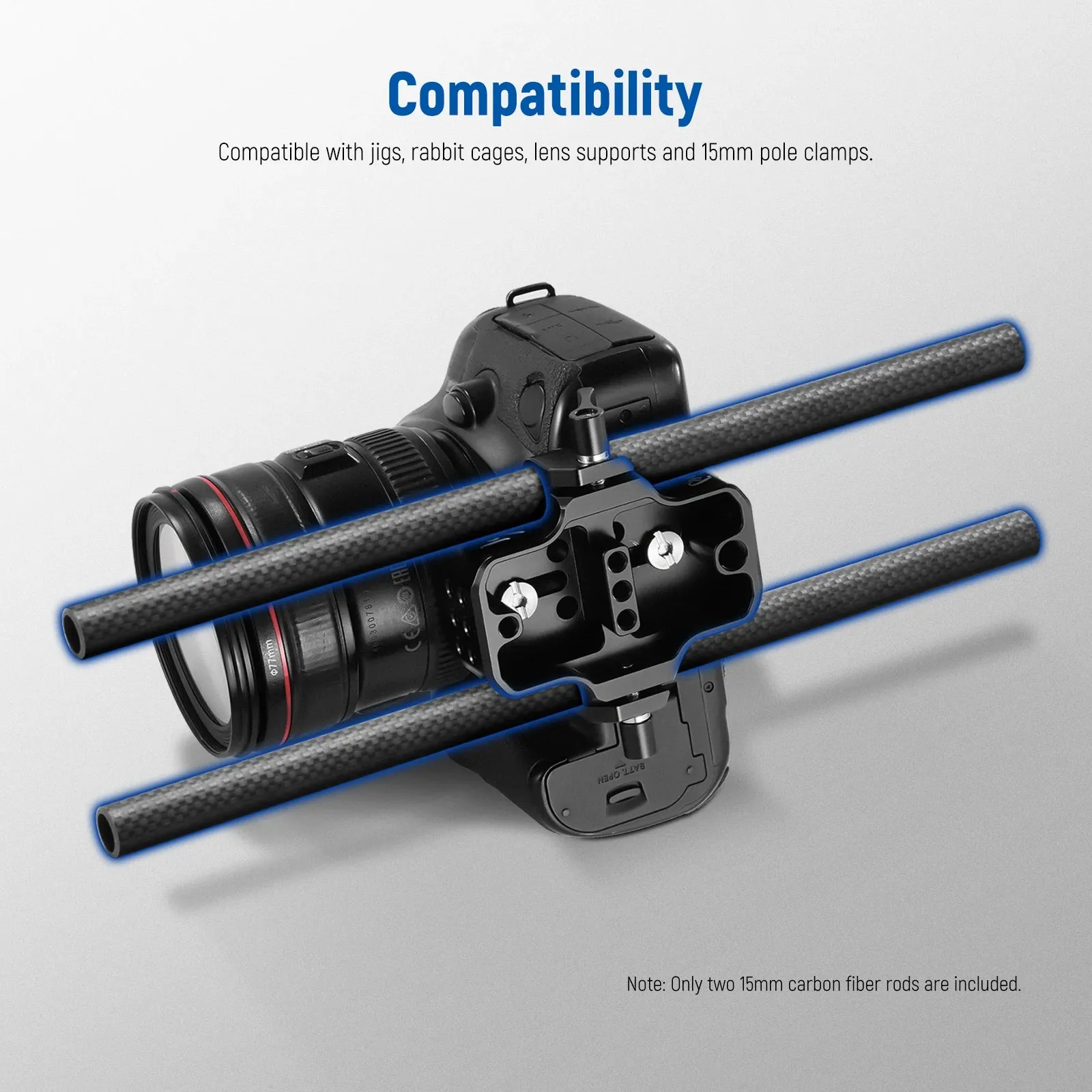 15mm Carbon Fiber Extension Rods for Dslr Shoulder Rig Stabilizer Cage Matte Box Base Plate 11.8/30cm