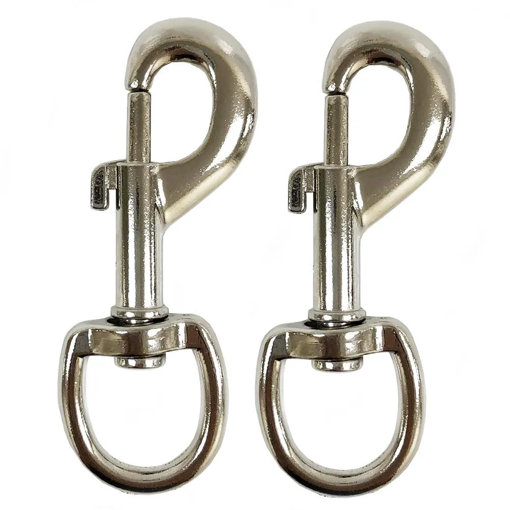 2 Heavy Duty Steel Swivel Eye Bolt Snap Hook Pet Leash Key Chain Lobster Clasp