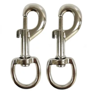2 Heavy Duty Steel Swivel Eye Bolt Snap Hook Pet Leash Key Chain Lobster Clasp