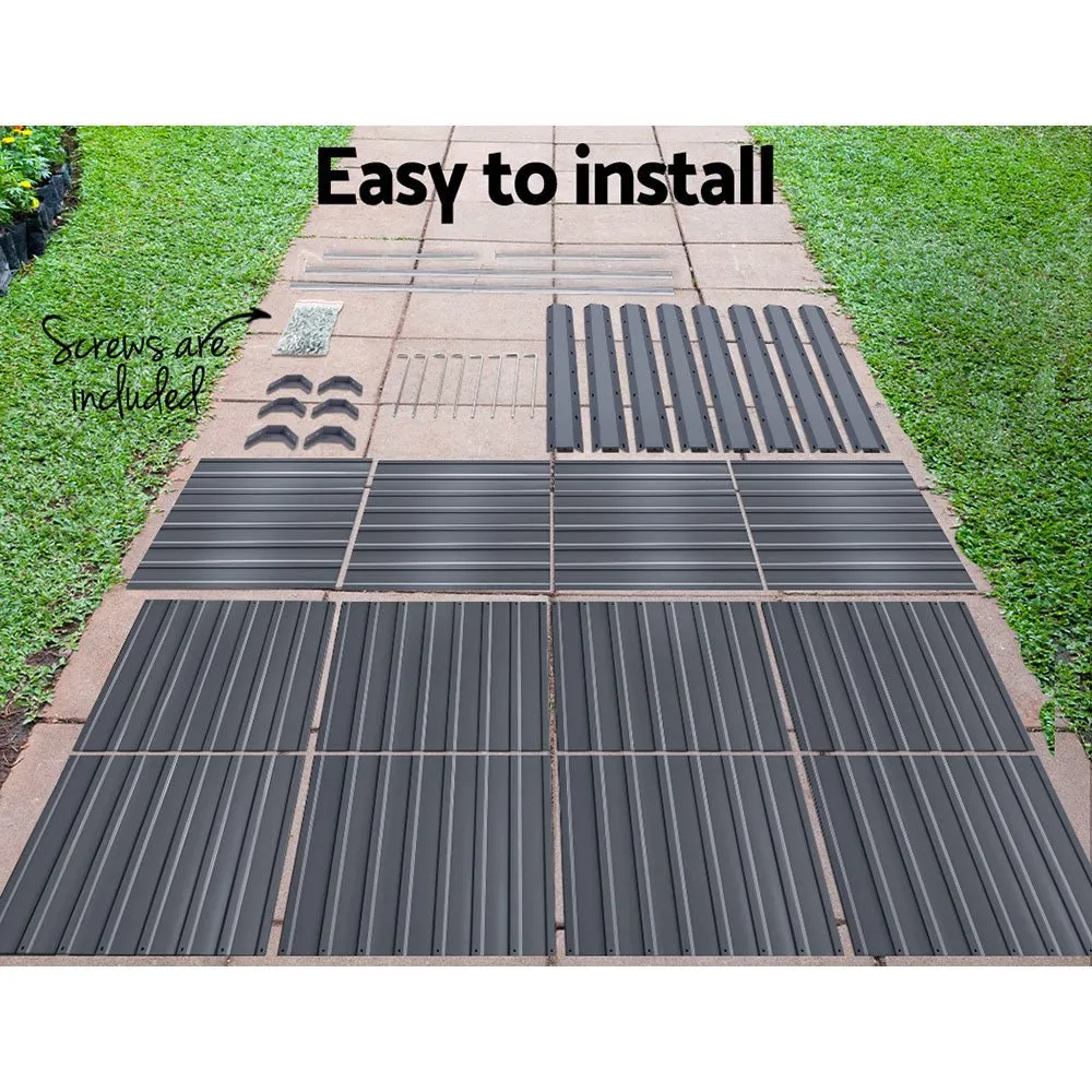 240X80X77CM Galvanised Raised Steel Instant Planter 2N1