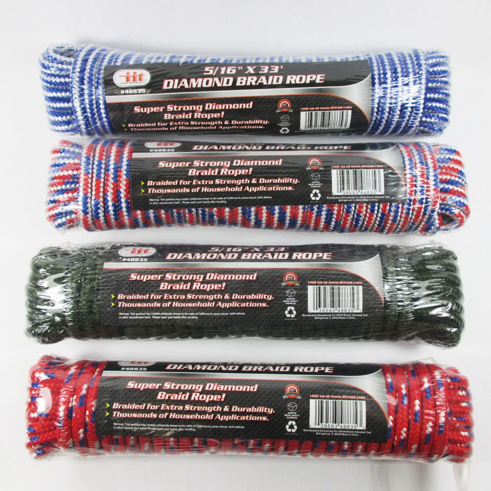 3 Diamond Braid Started Pull Rope 5/16" Lawn Mowers Heavy Duty Saw Push Strength