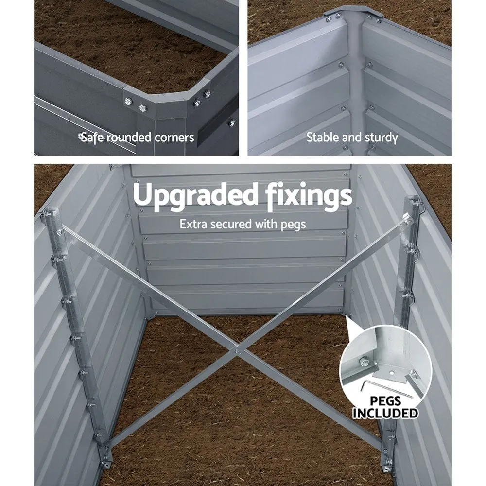 320 x 80 x 77cm Galvanized Steel Raised Planter