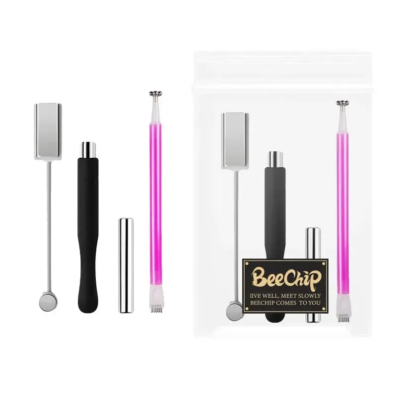 4pcs Magnetic Nail Art Tool for Absorbing Gel Stone Pattern Magnet Bar for Crystal Nail Enhancement