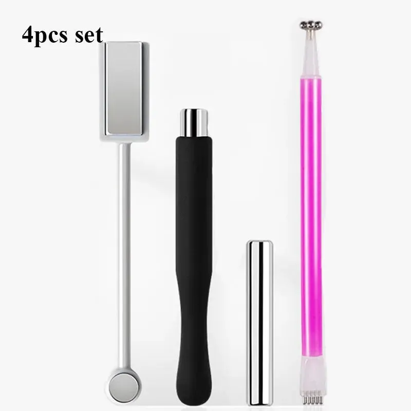 4pcs Magnetic Nail Art Tool for Absorbing Gel Stone Pattern Magnet Bar for Crystal Nail Enhancement