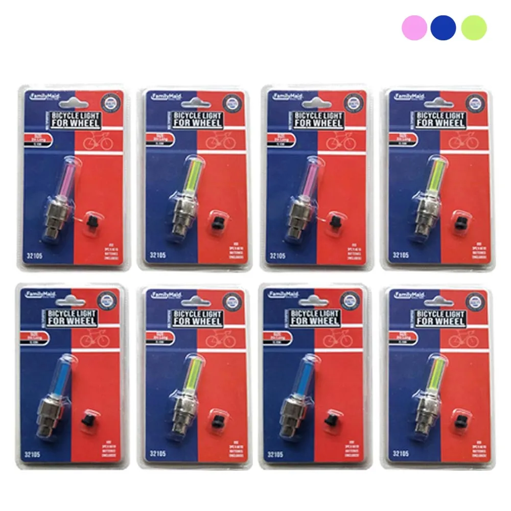8PC Bike Wheel Lights Bright Tire Safety Cycling Cool Visible Bicycle Decoration