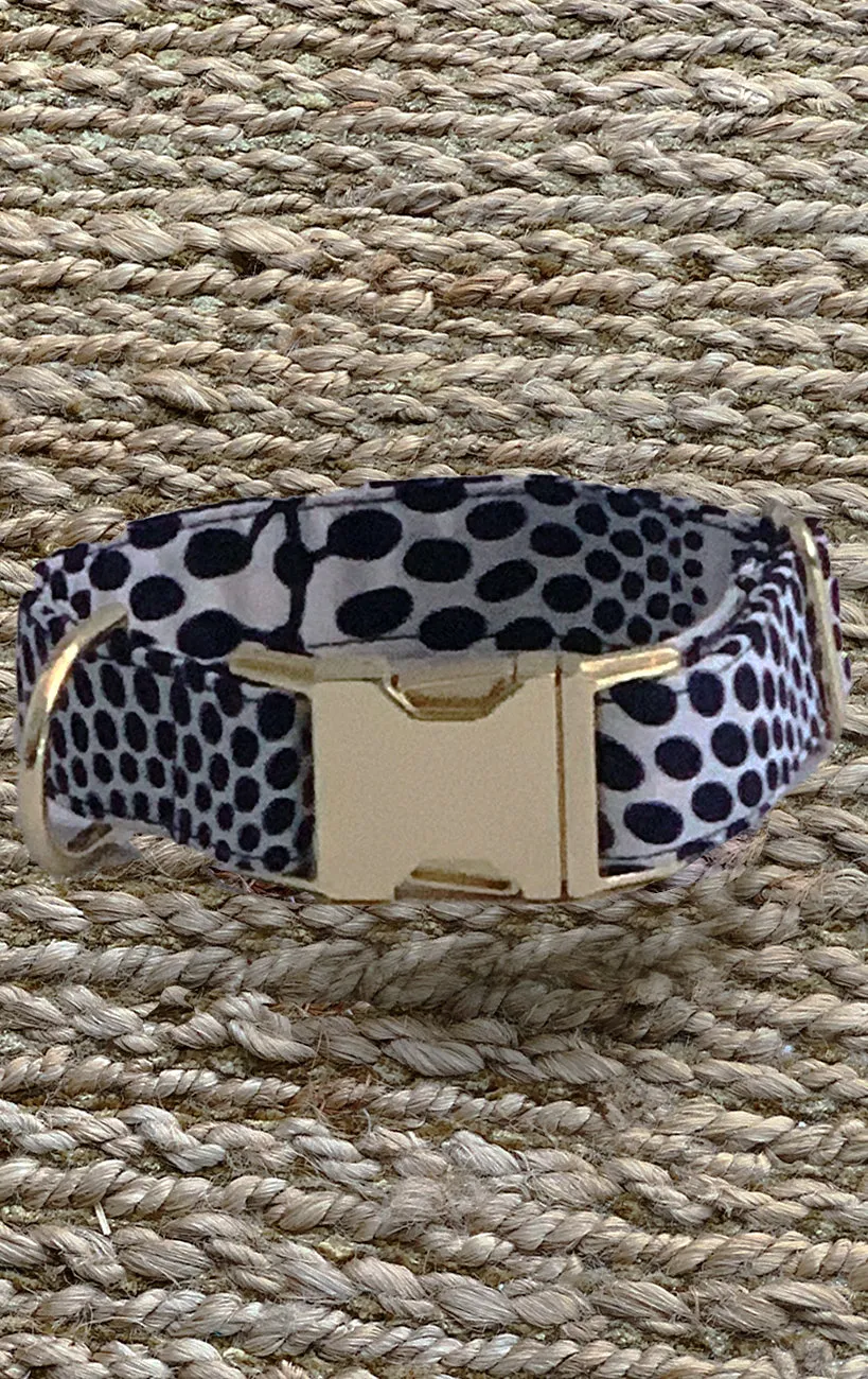 Doggy Collar - Navy Sun Dots