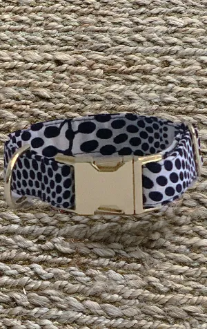 Doggy Collar - Navy Sun Dots