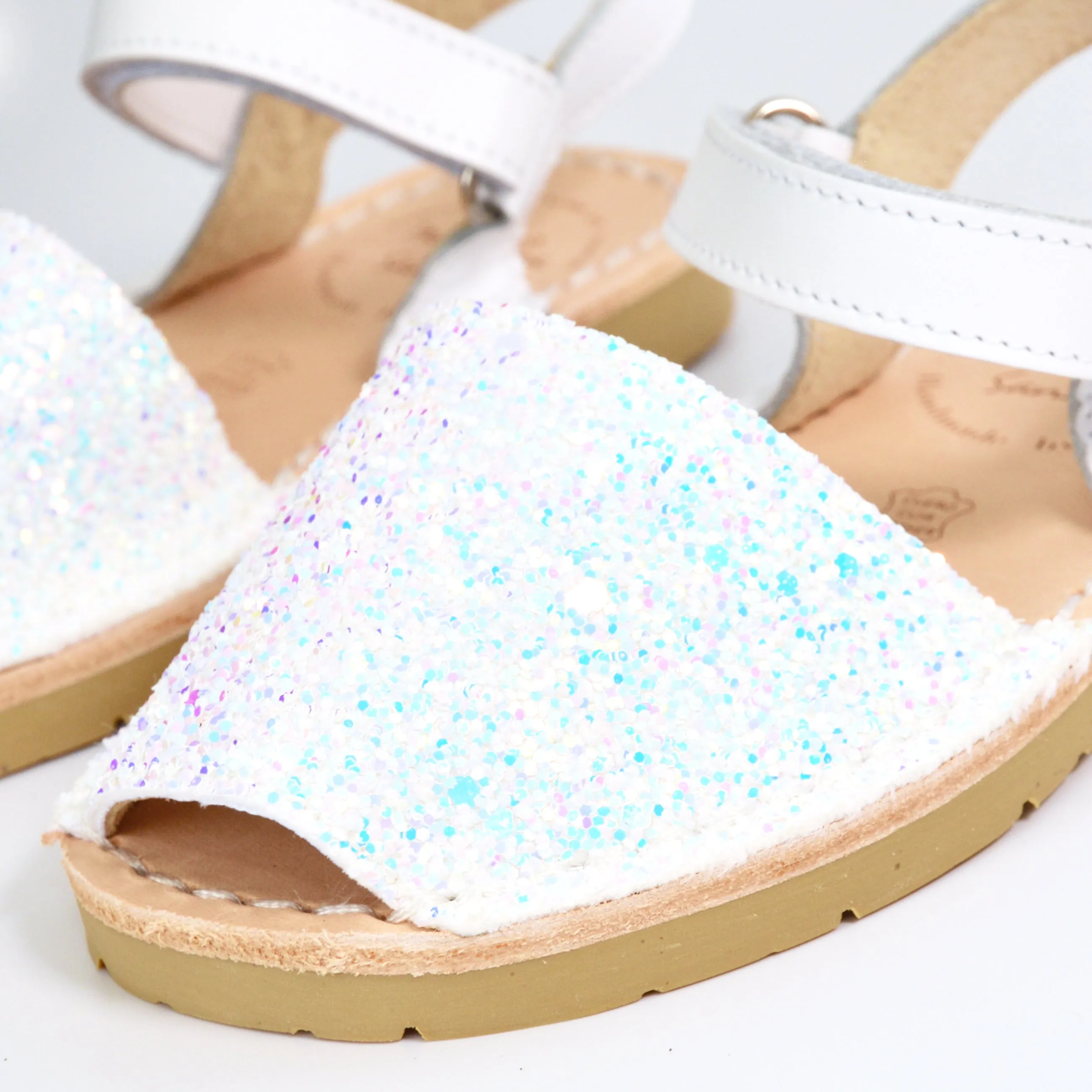 Elsa White Glitter Hook and Loop