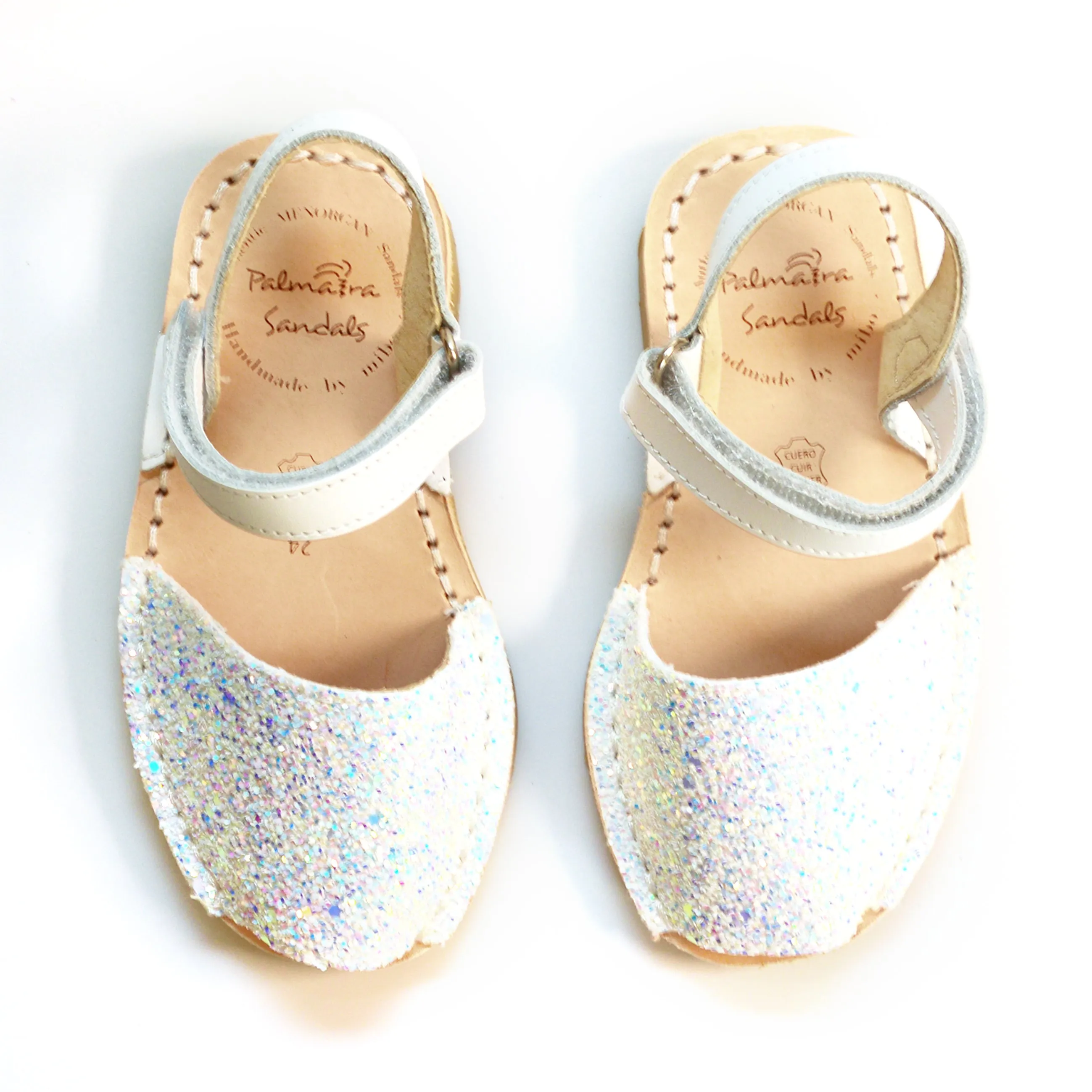 Elsa White Glitter Hook and Loop