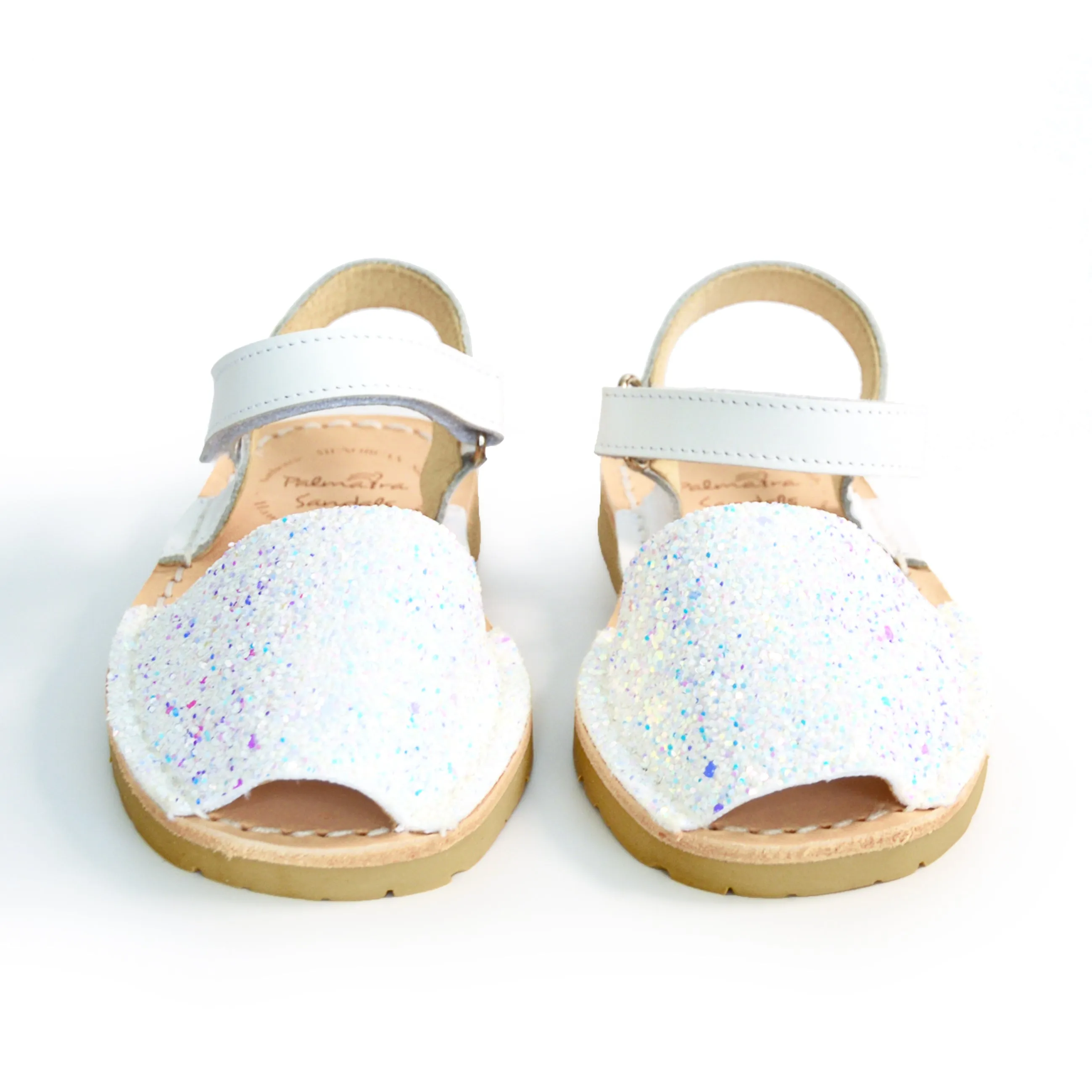 Elsa White Glitter Hook and Loop
