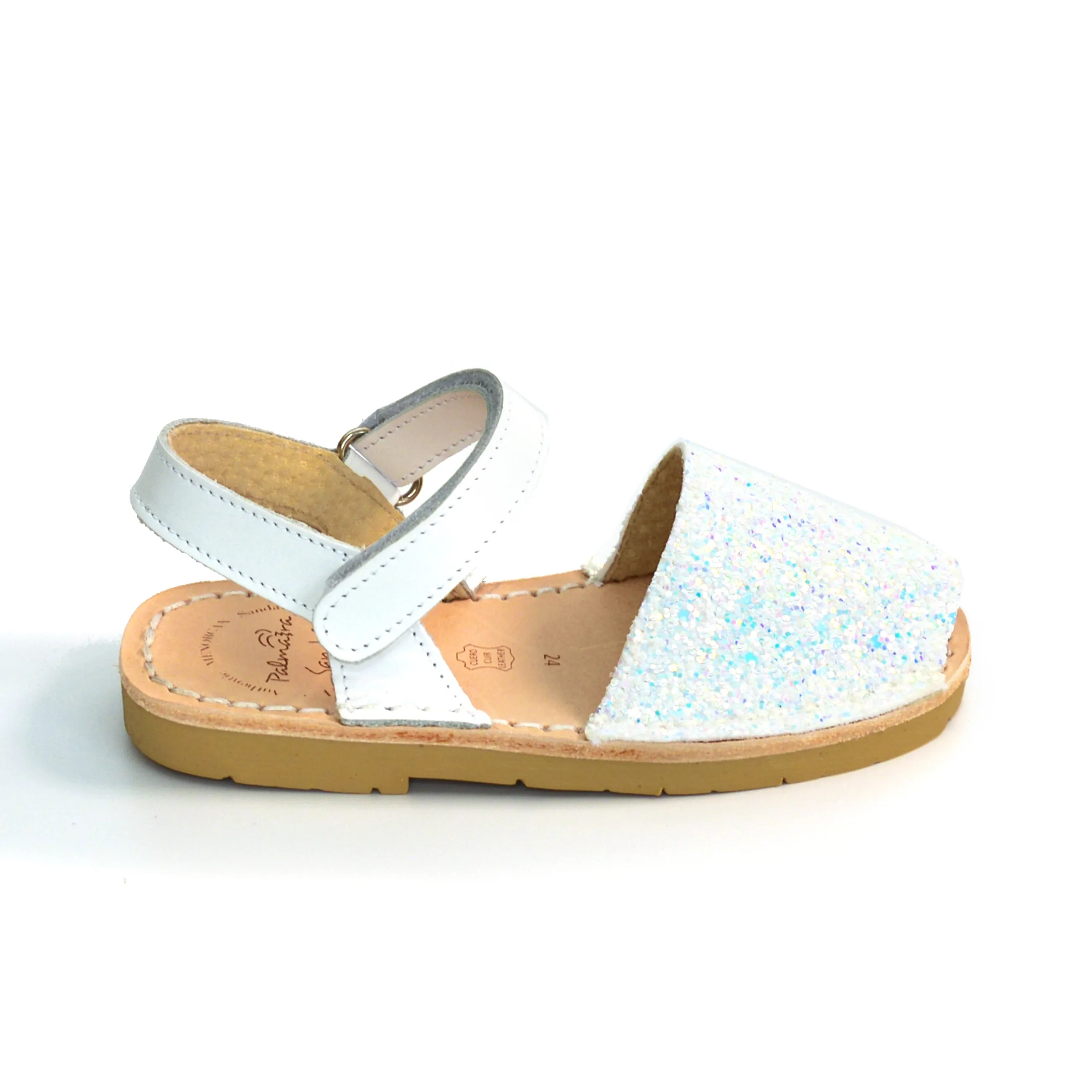 Elsa White Glitter Hook and Loop