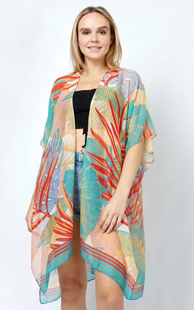 EVT5101 TROPICAL PRINT KIMONO