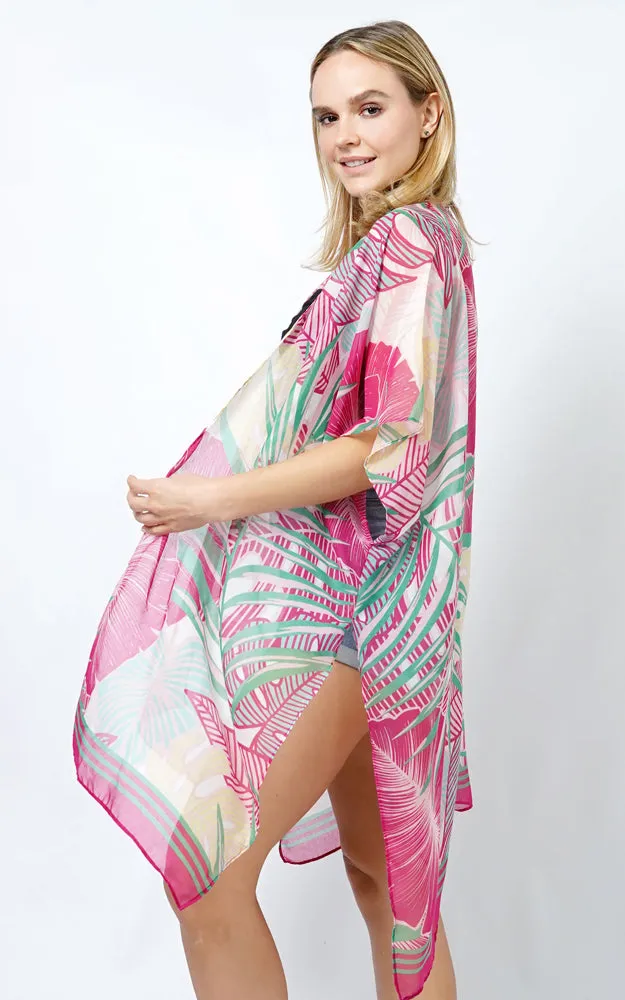 EVT5101 TROPICAL PRINT KIMONO