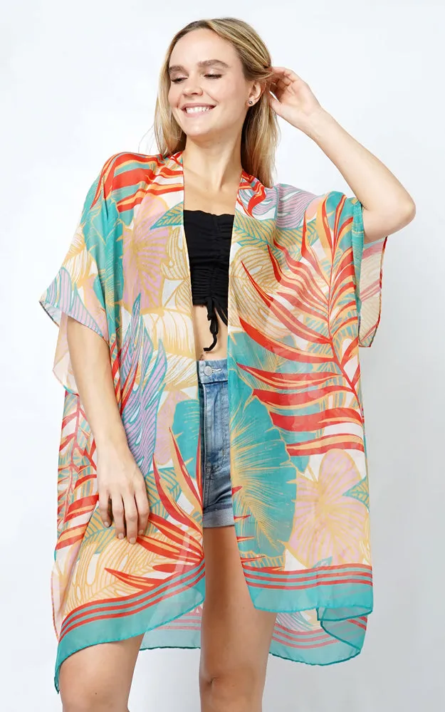 EVT5101 TROPICAL PRINT KIMONO