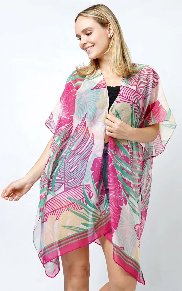 EVT5101 TROPICAL PRINT KIMONO