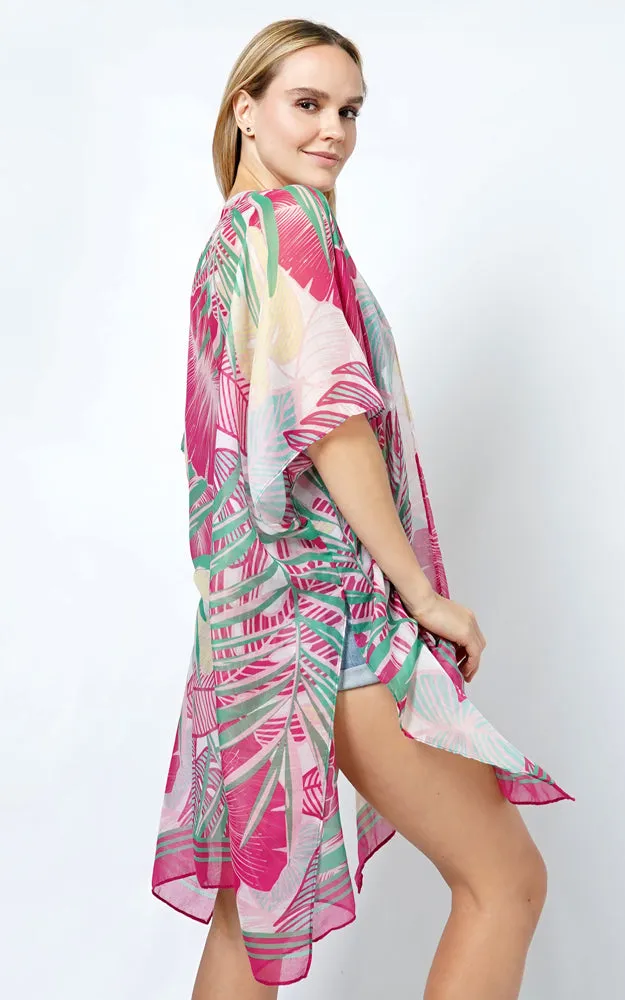 EVT5101 TROPICAL PRINT KIMONO