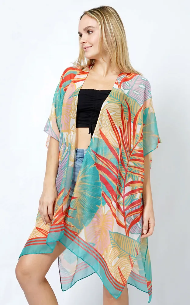 EVT5101 TROPICAL PRINT KIMONO