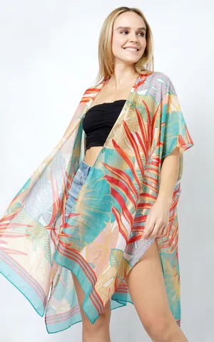 EVT5101 TROPICAL PRINT KIMONO