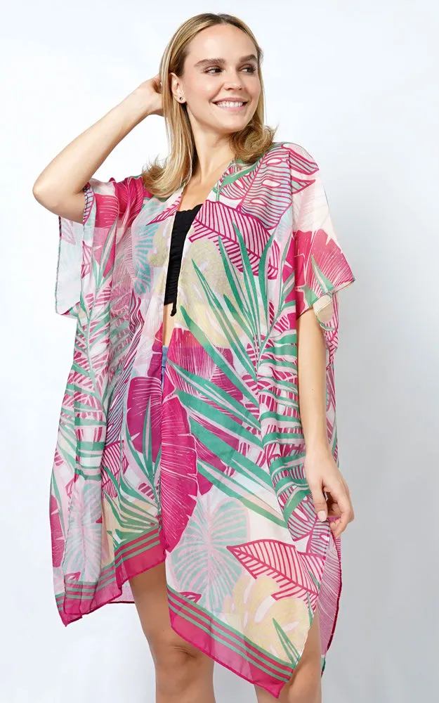 EVT5101 TROPICAL PRINT KIMONO