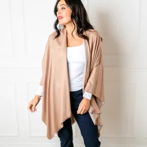 Fudge Brown Tess Reversible Poncho Wrap by Tilley & Grace