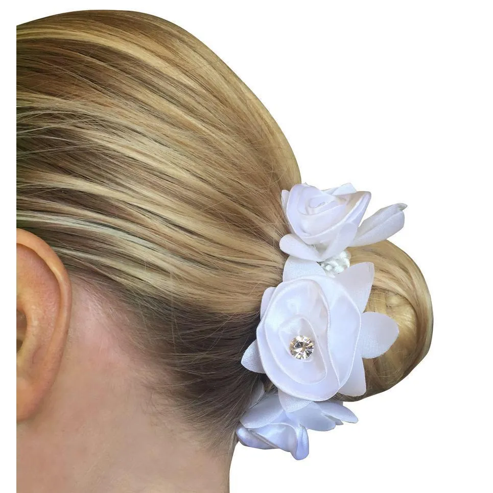 Hamag Rose Petal Hair Scrunchie with Crystals