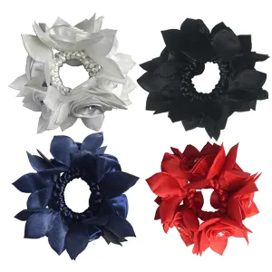 Hamag Rose Petal Hair Scrunchie with Crystals