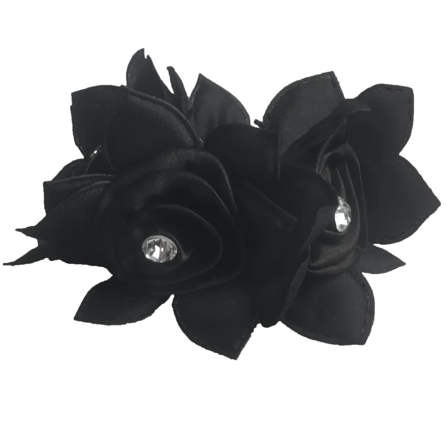 Hamag Rose Petal Hair Scrunchie with Crystals