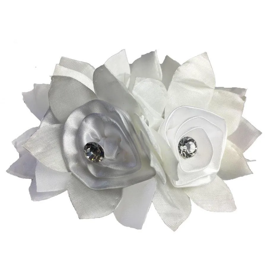 Hamag Rose Petal Hair Scrunchie with Crystals
