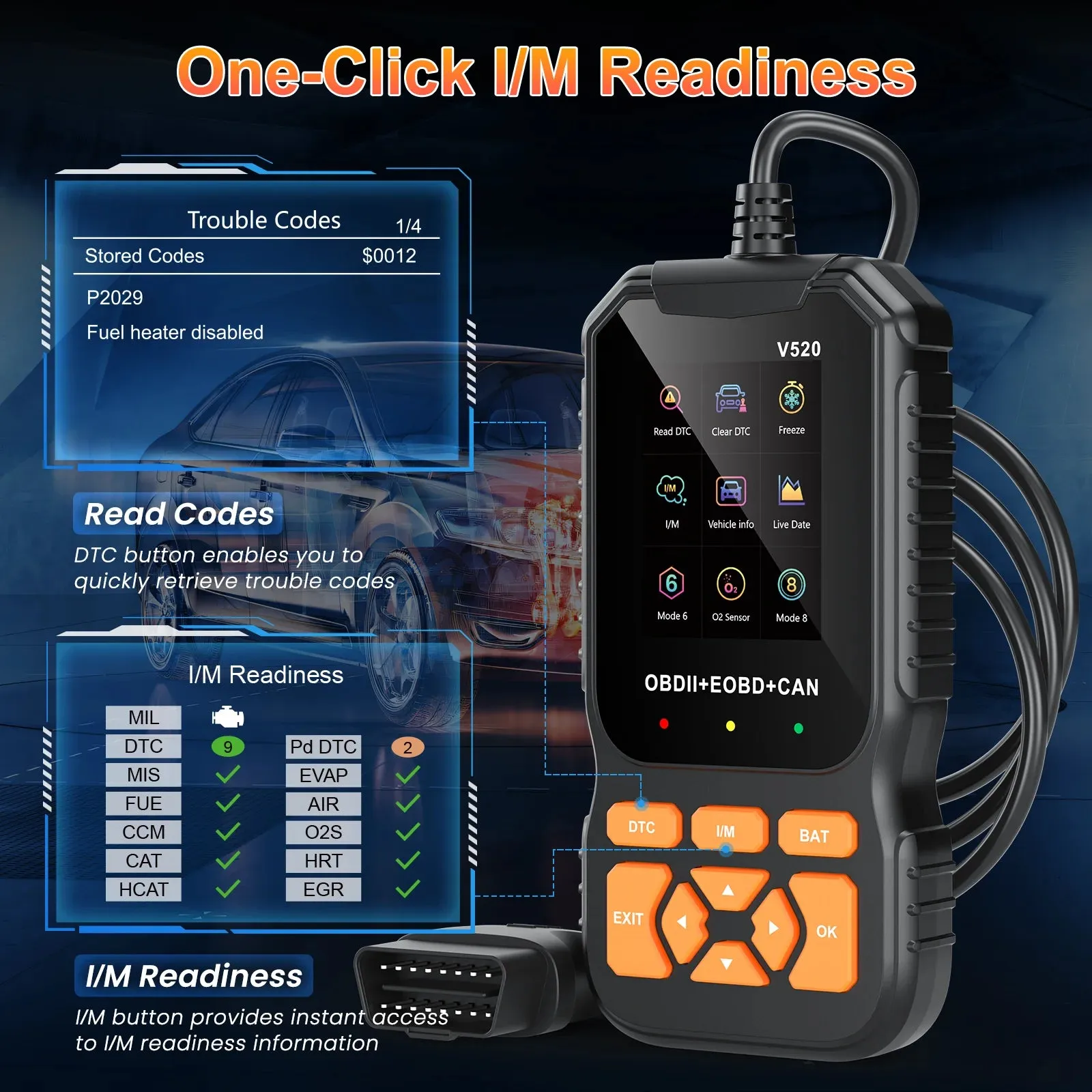 HOMPOW  OBD II  Scanner  Professional Auto Tool for All  Vehicles Live Data ,Universal Check Engine Car  Code Reader /Erase Fault Code,35,901 DTCs,Cloud Data Print,Voltage Test