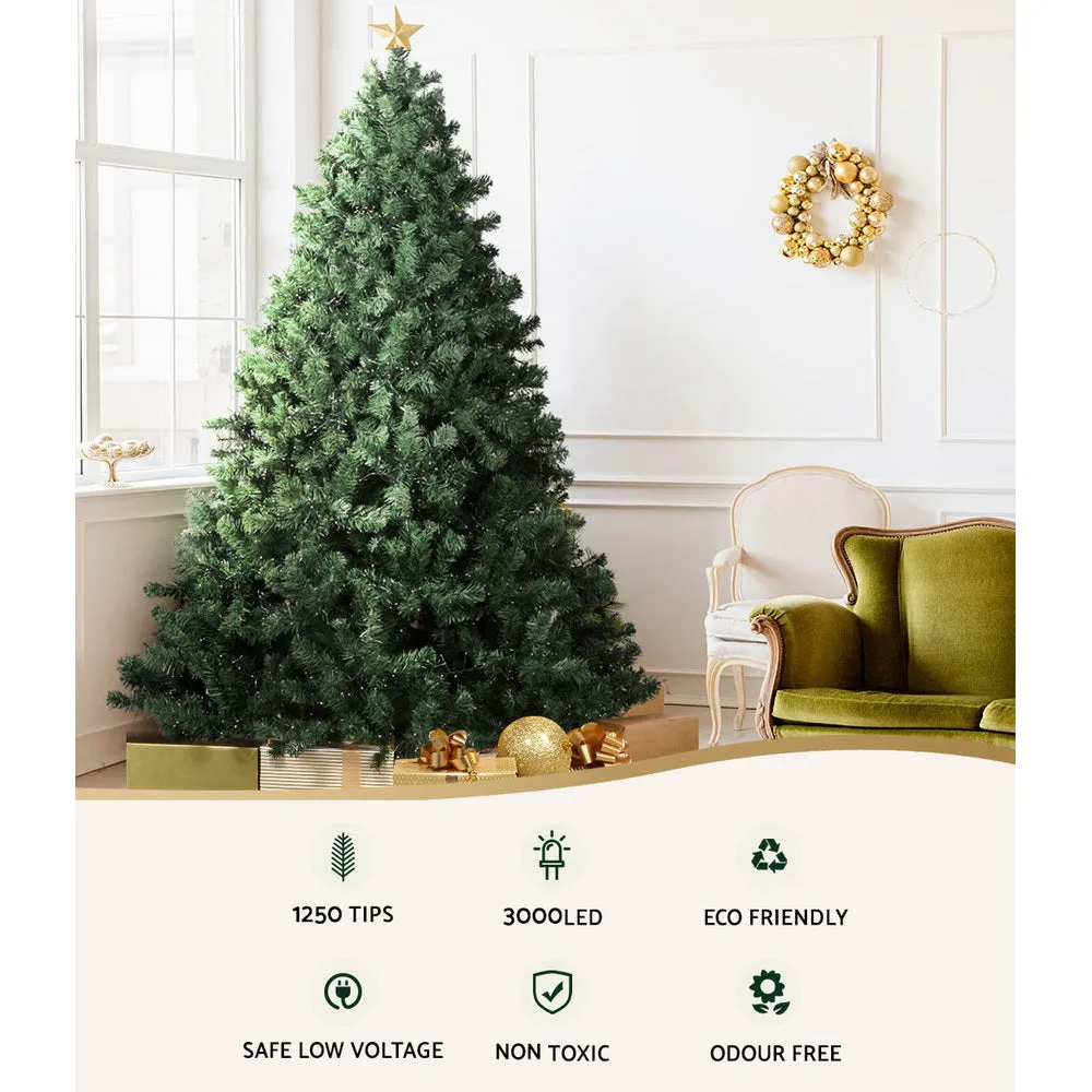 Jollys Christmas Tree 2.1M Xmas Tree with 3000 LED Lights Warm White