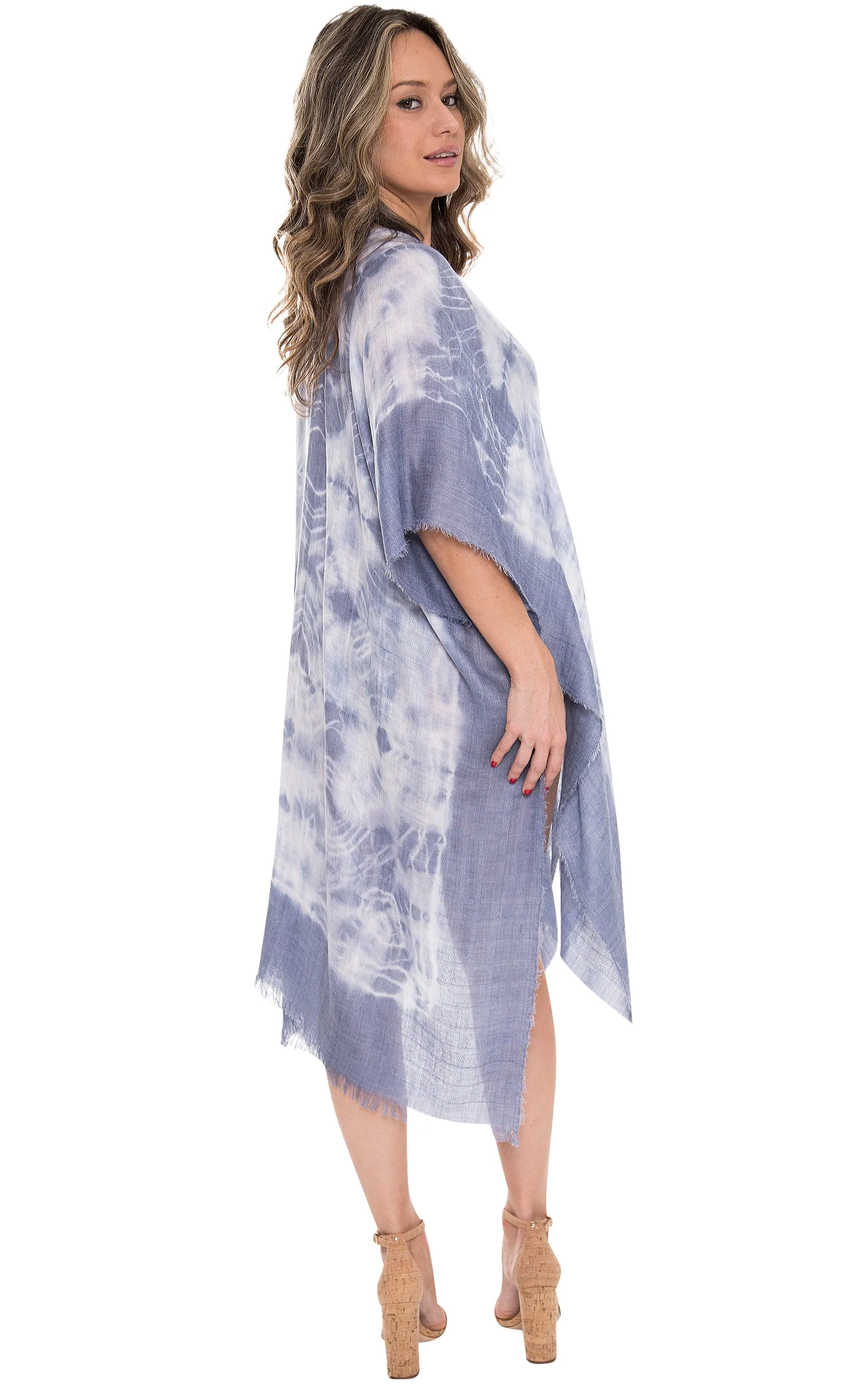 JP1592 Tie-Dye Print Design Kimono