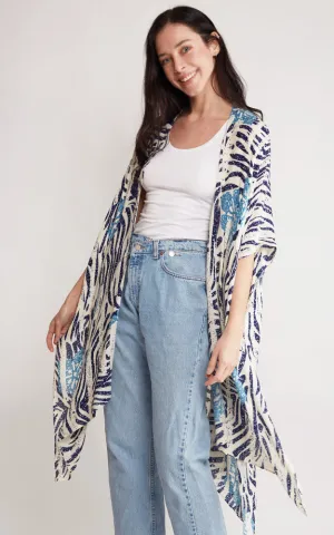 JP2116 Zebra Pattern Design Cover Up Kimono