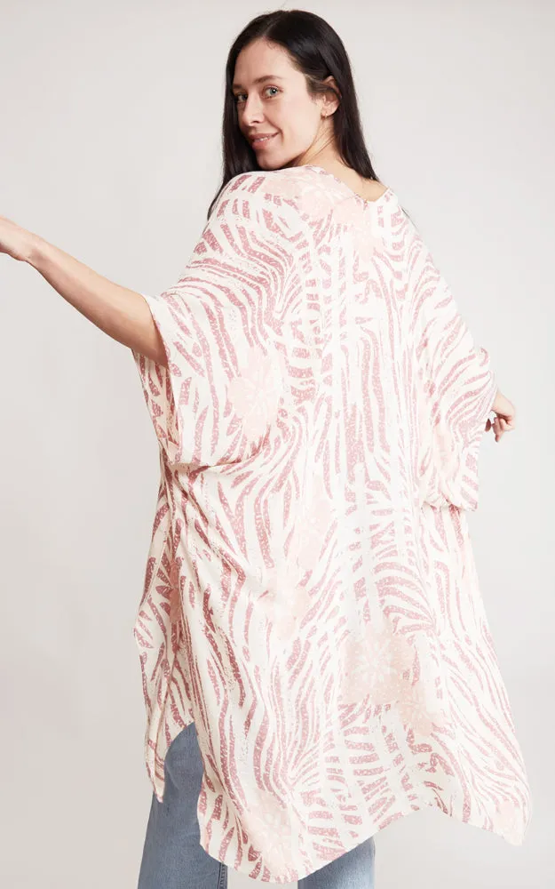 JP2116 Zebra Pattern Design Cover Up Kimono