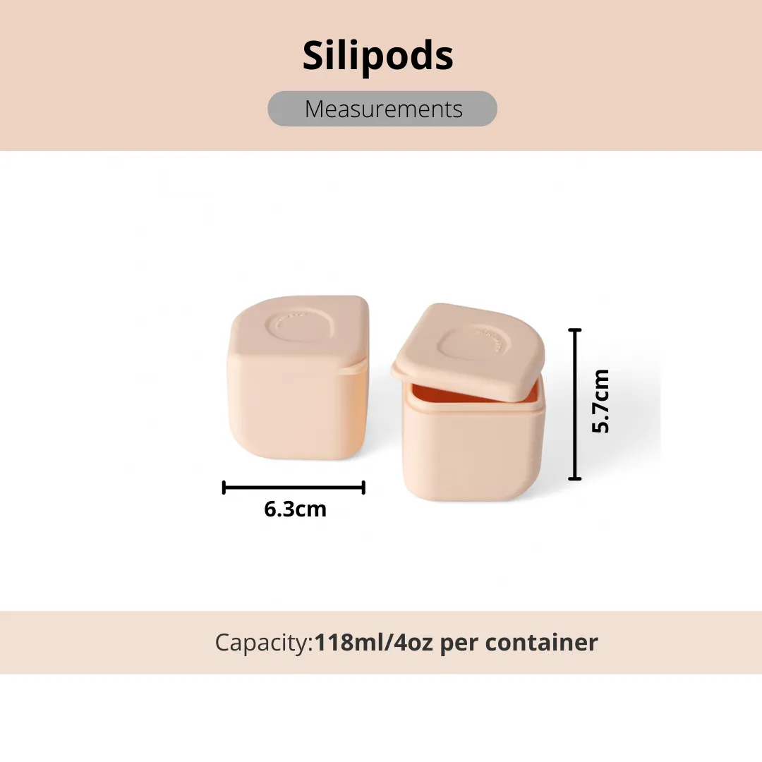 Leakproof Silipods Set of Two-Peach