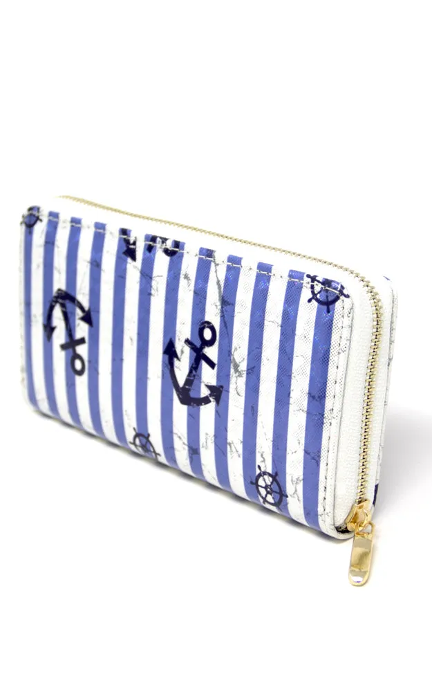 LOA192 Anchor Print 3D Hologram Clutch Wallet