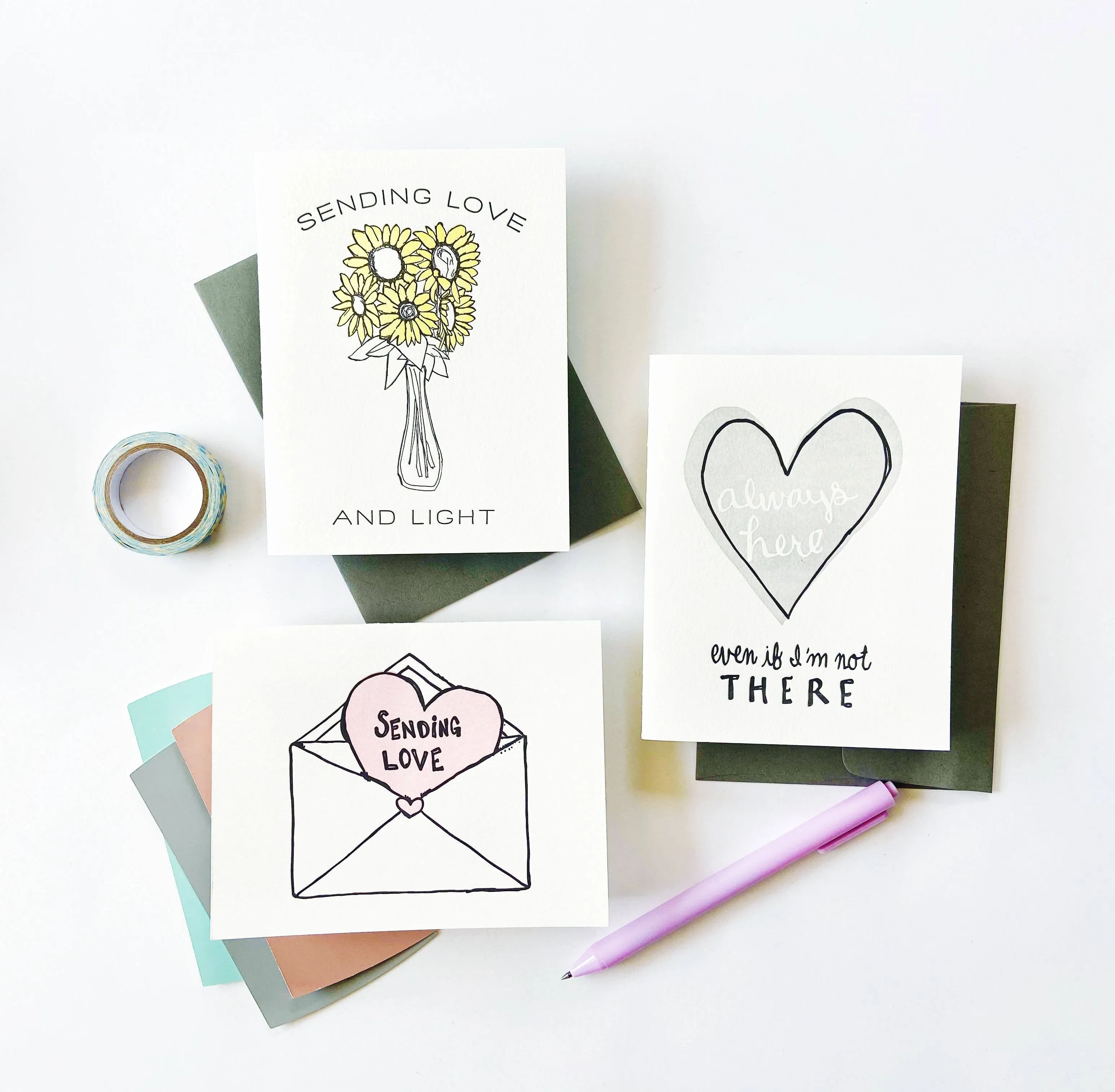 Love and Light Flowers - Sympathy and Encouragement Card
