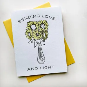 Love and Light Flowers - Sympathy and Encouragement Card