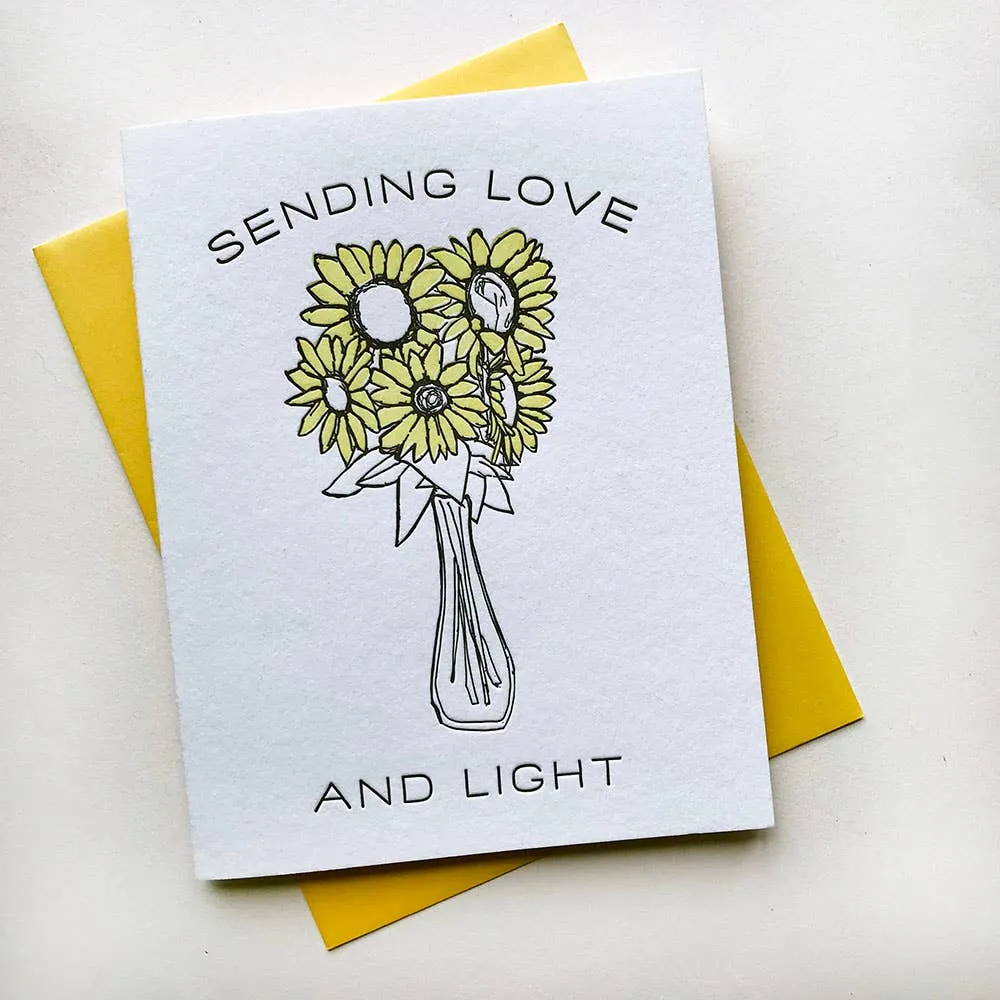 Love and Light Flowers - Sympathy and Encouragement Card