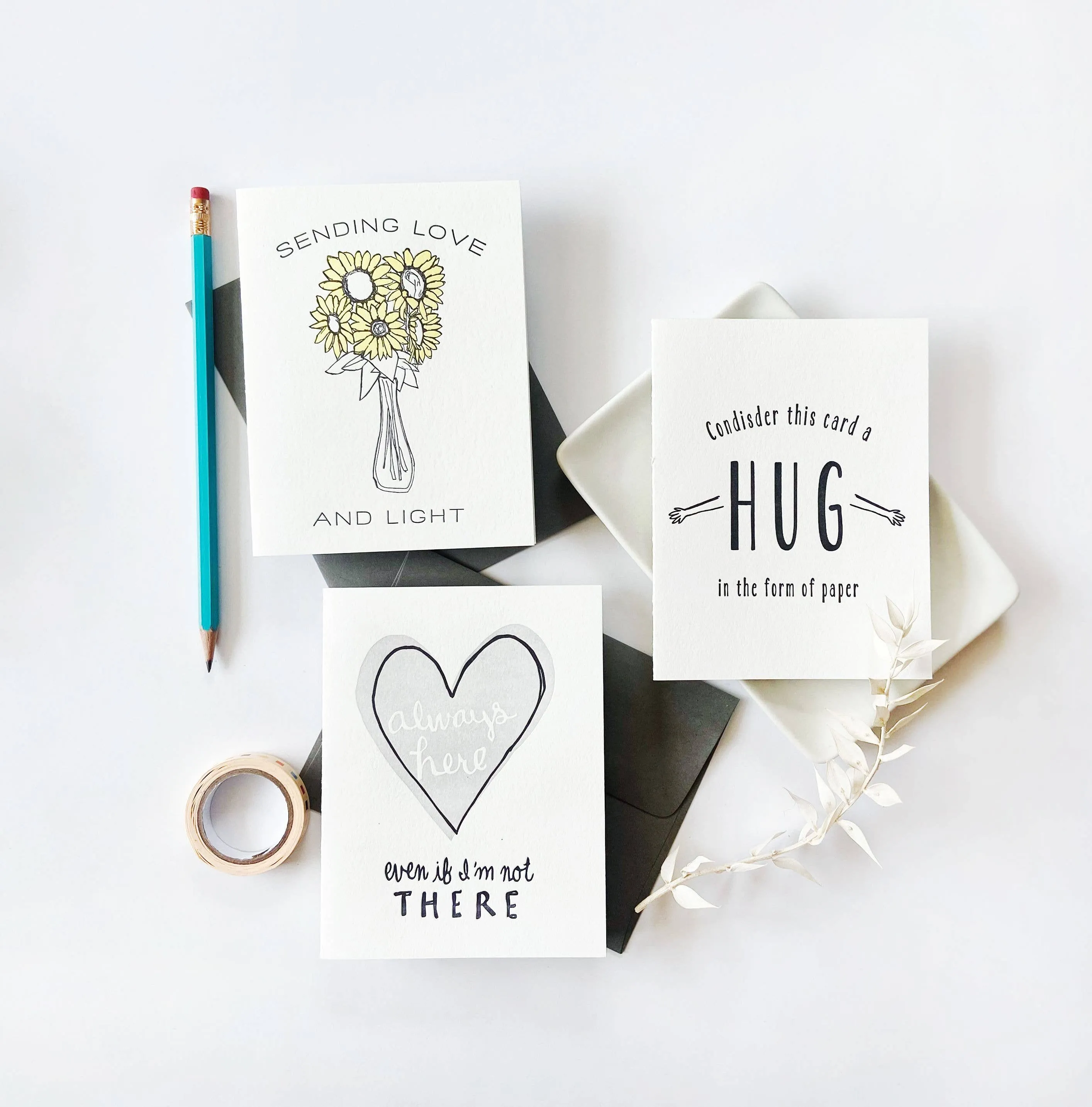 Love and Light Flowers - Sympathy and Encouragement Card
