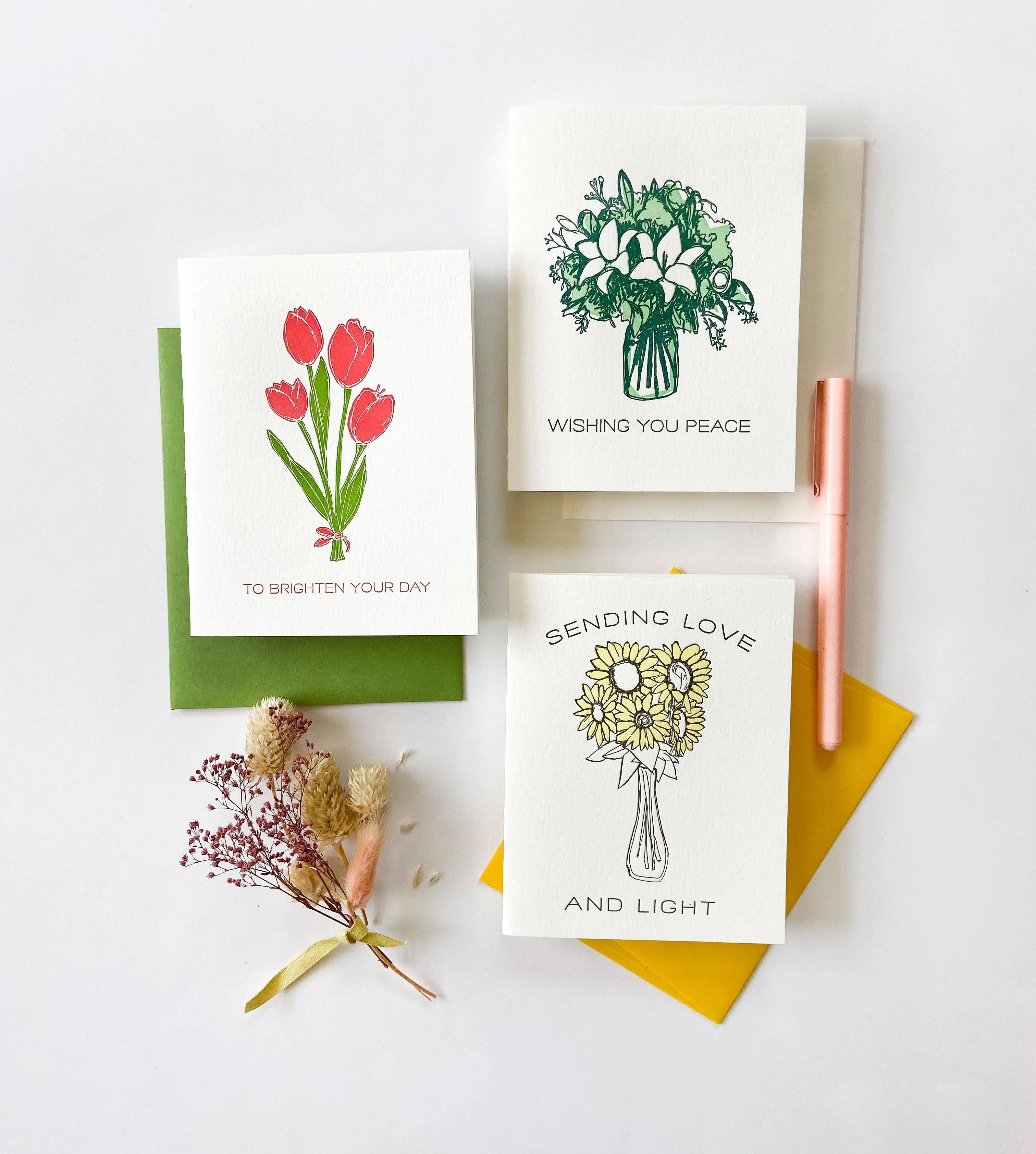 Love and Light Flowers - Sympathy and Encouragement Card